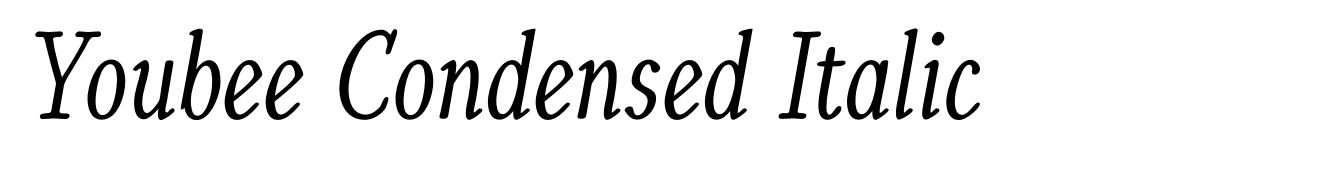 Youbee Condensed Italic